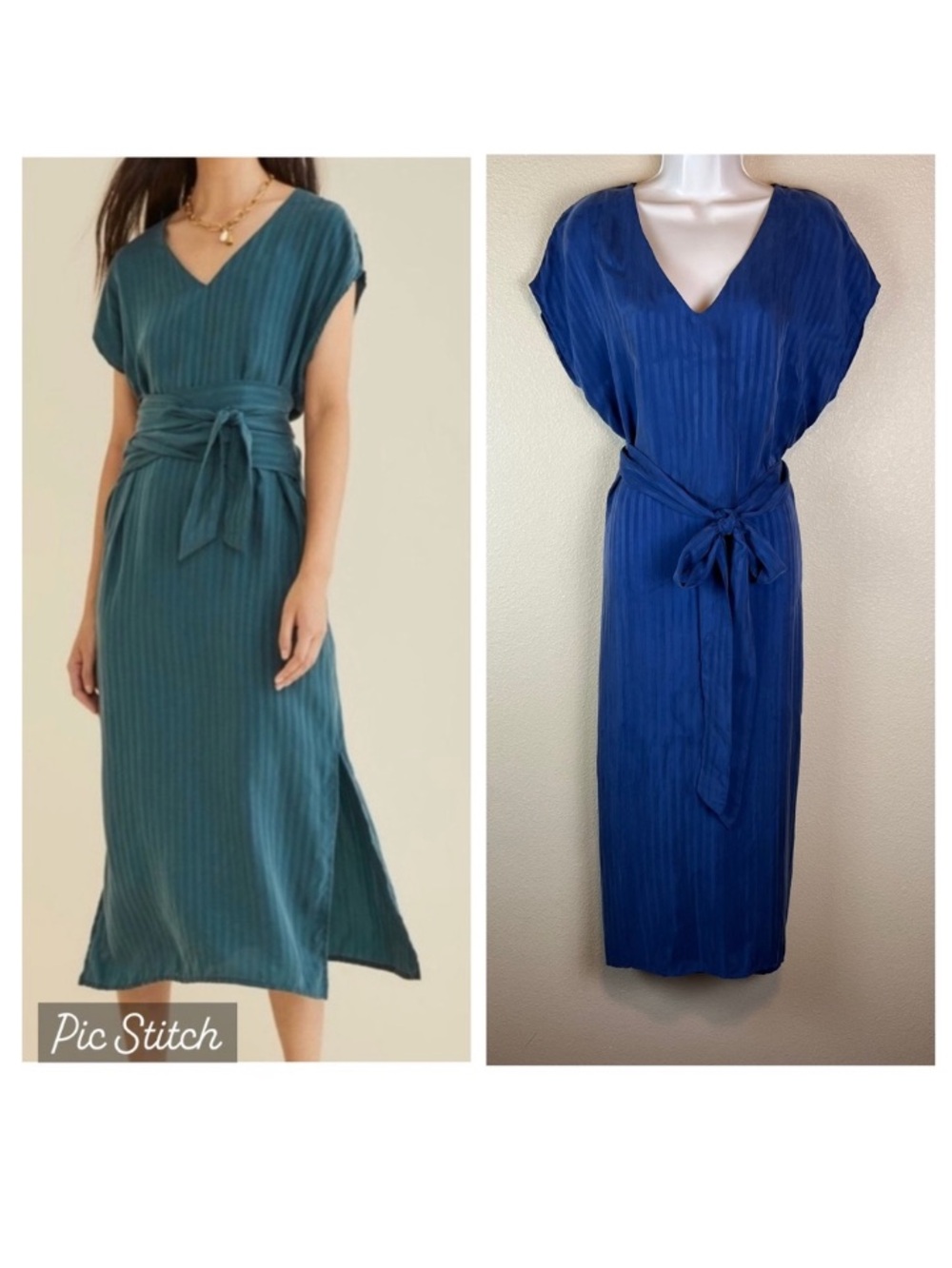 amour vert adinah midi dress navy blue